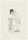 WEGENER, GERDA. Original Illustration. Woman à la toilette.